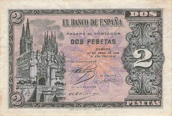 2 Pesetas 1938 p109